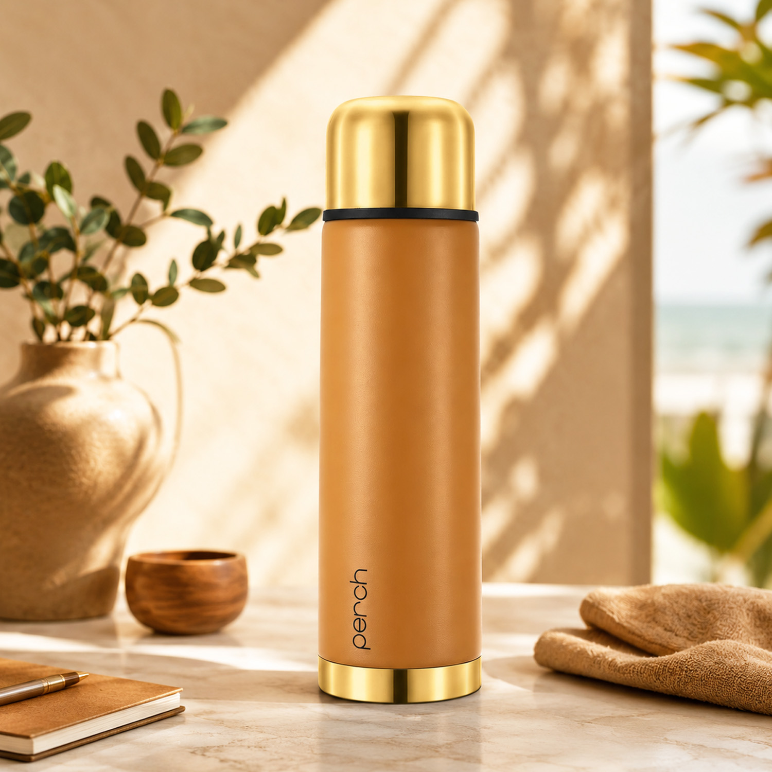 California Insulated 1Ltr Water Bottle, Golden Amber