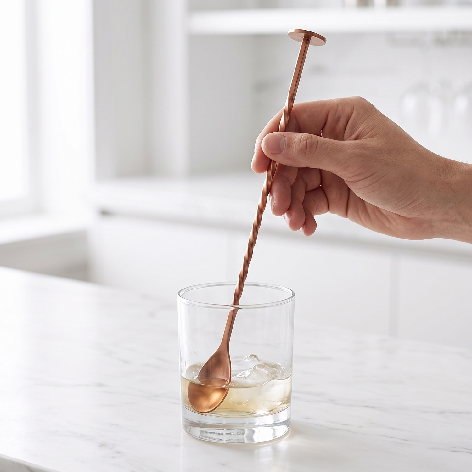 Bar Spoon for Cocktails & Mocktails – Long Handle Stirring Spoon – Rose Gold
