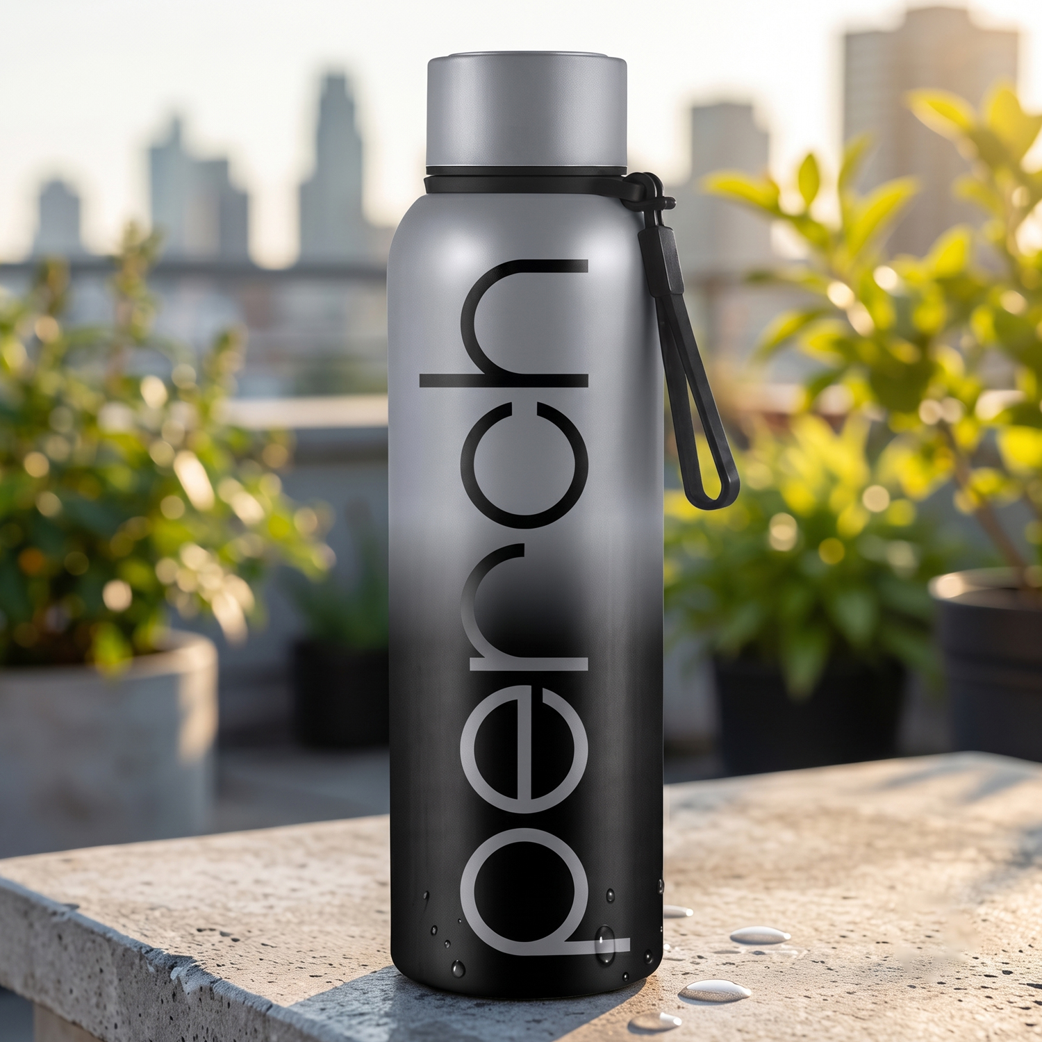 Zion Insulated 720ml Water Bottle, Cloud Black