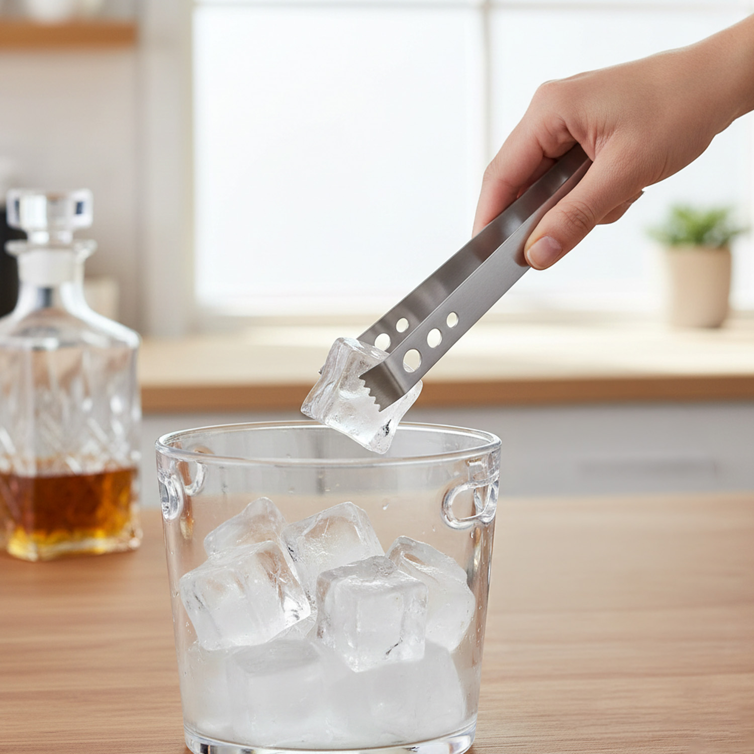 Ice Tong for Ice Cubes, Cocktail & Bar Use – Stainless Steel Ice Serving Tongs – Silver