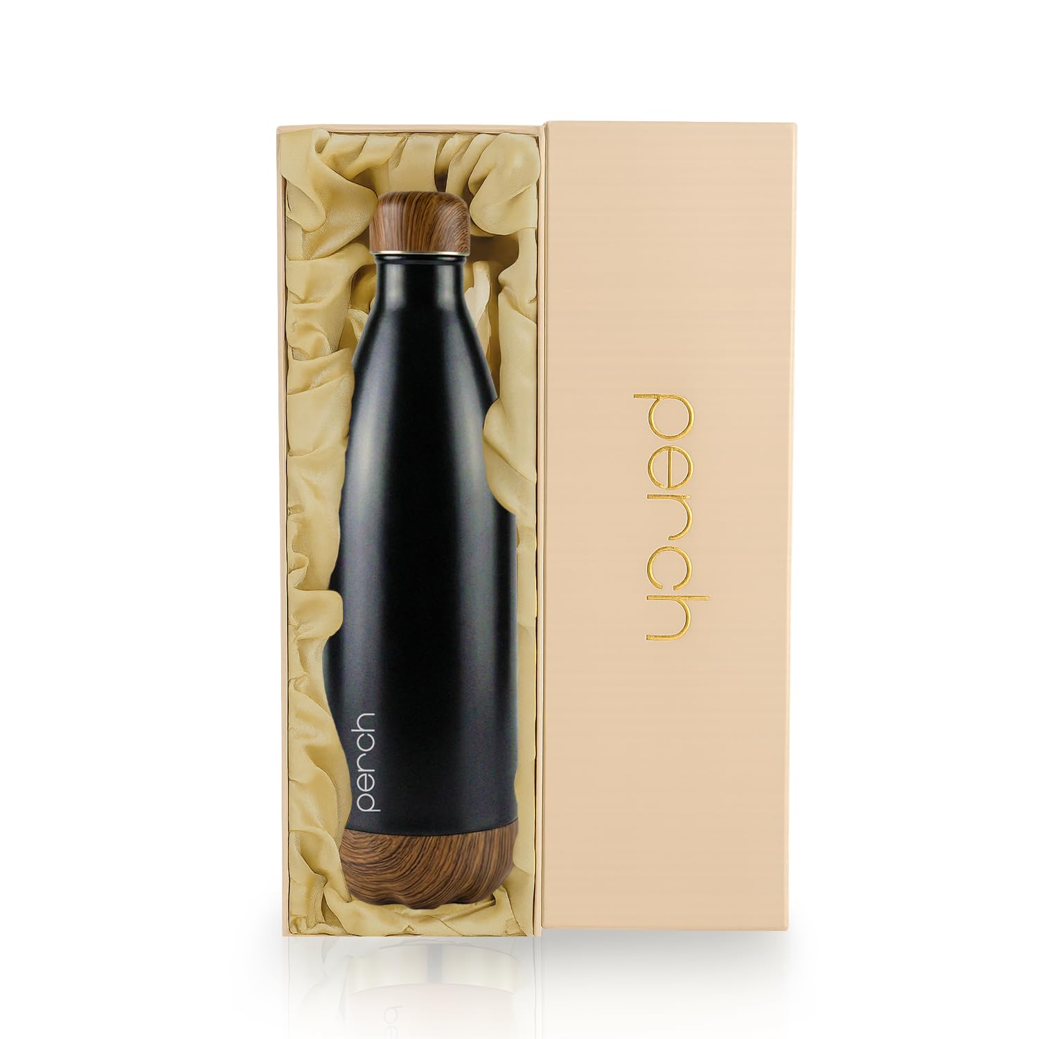 Retro 980ml Vacuum Insulated Stainless Steel Water Bottle With Gift Box, Black