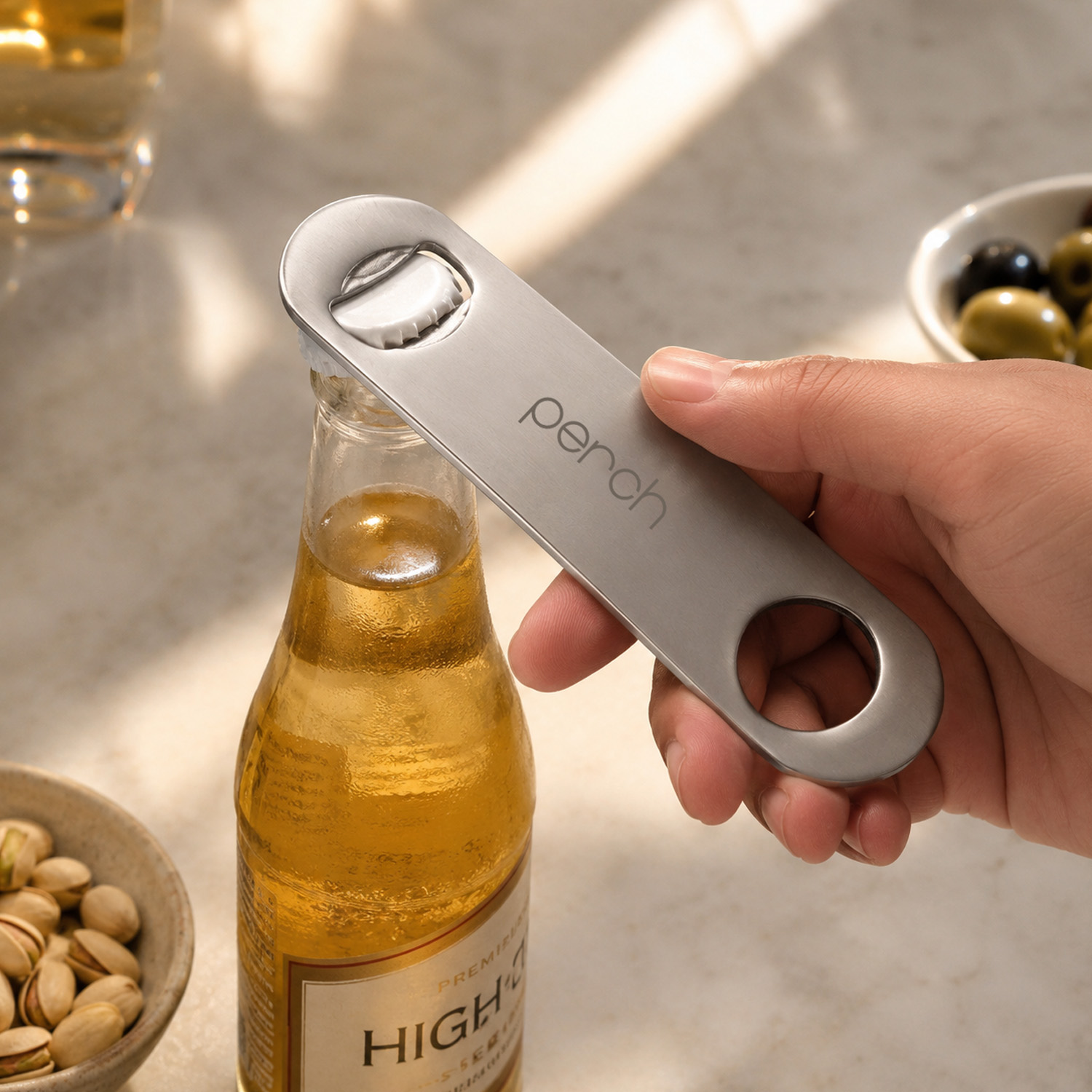 Bar Blade Opener for Bottle Opening – Stainless Steel Bar Tool for Cocktails & Beverages – Silver