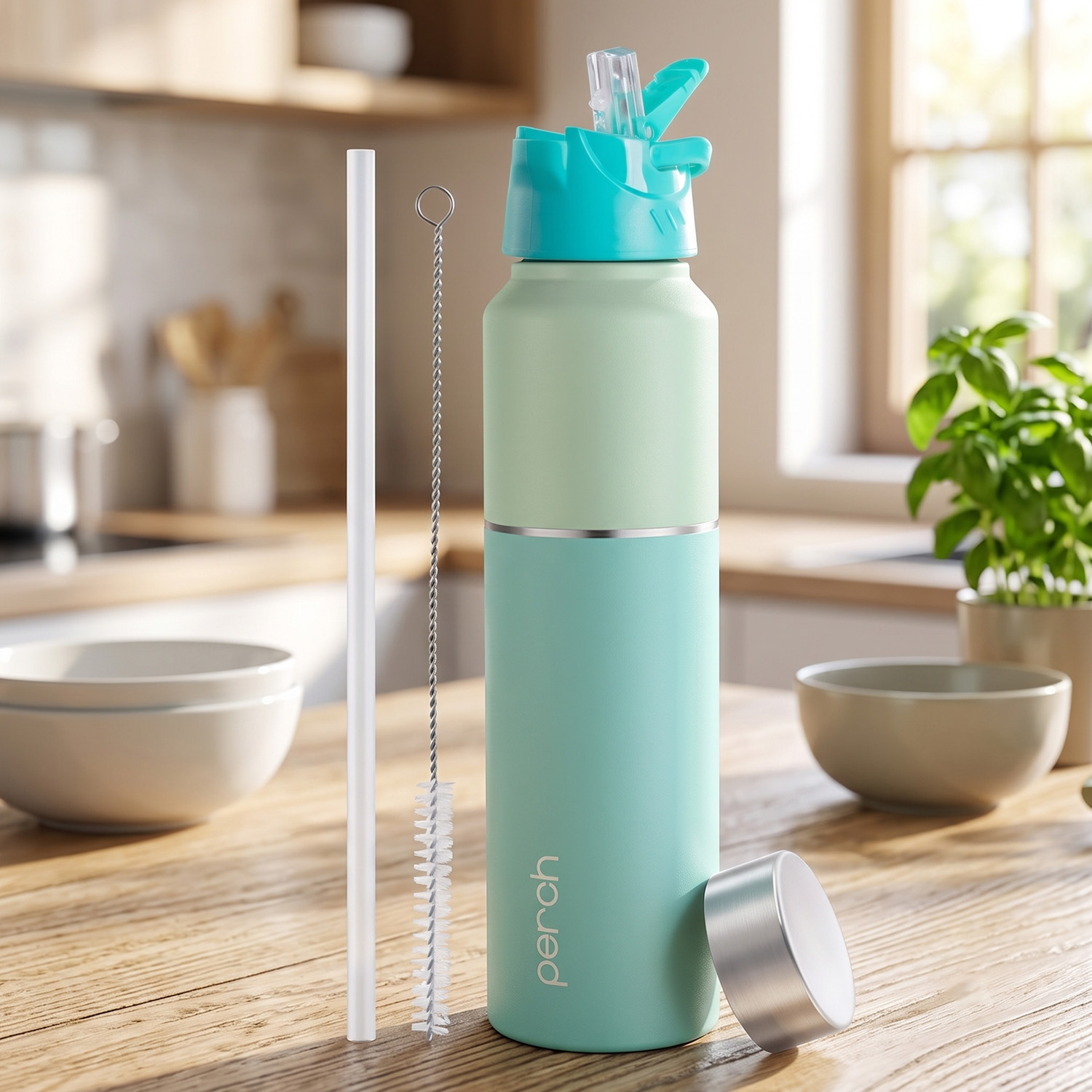 Magic 1Ltr Stainless Steel Water Bottle, Cyan