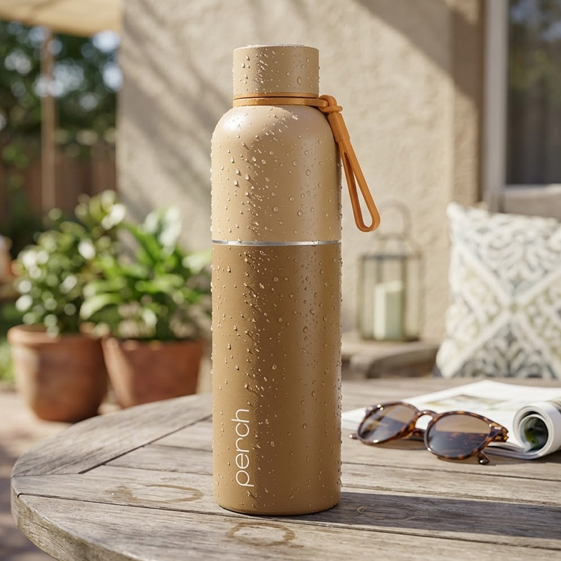 Zenith Insulated 1Ltr Water Bottle, Amber Brown