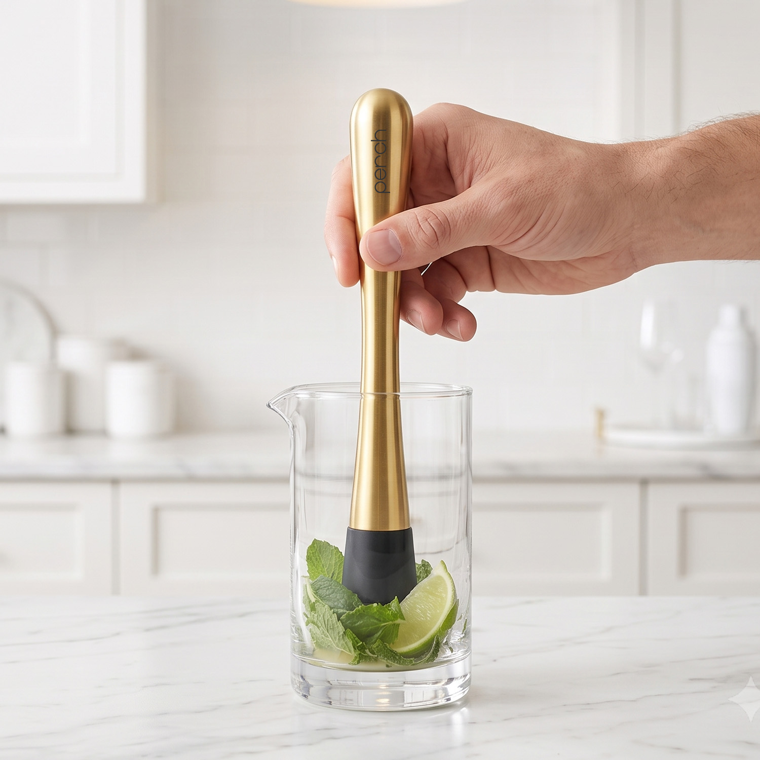 Muddler for Cocktails & Mocktails – Bar Tool for Crushing Fruits, Herbs & Ingredients – Gold