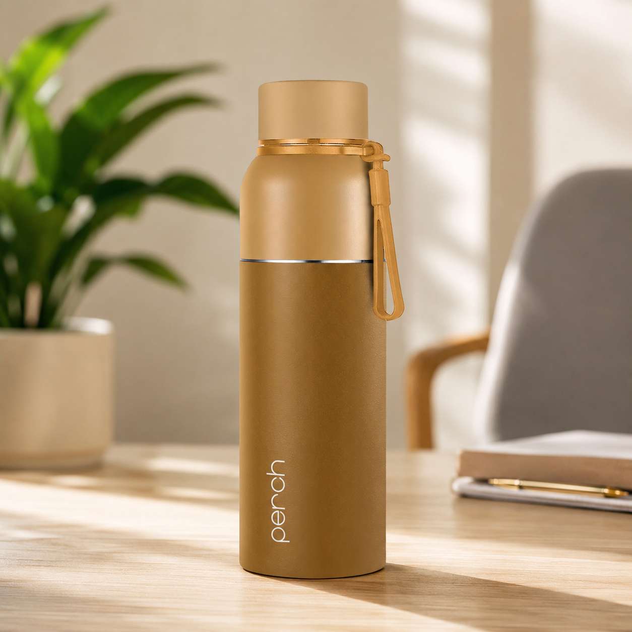 Zenith Insulated 720ml Water Bottle, Amber Brown