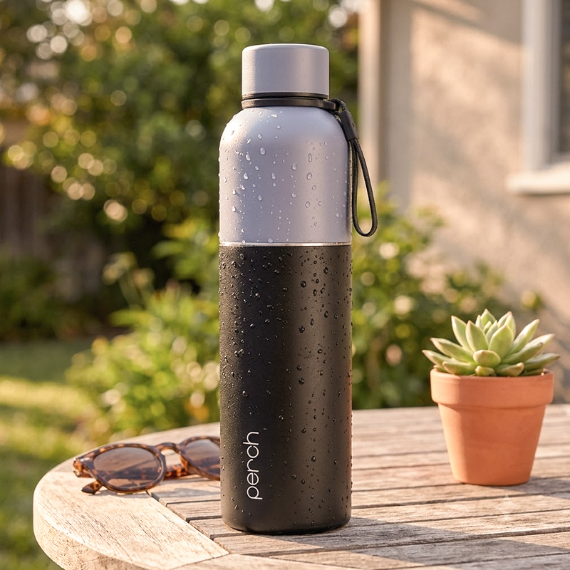 Zenith Insulated 1Ltr Water Bottle, Knight Black