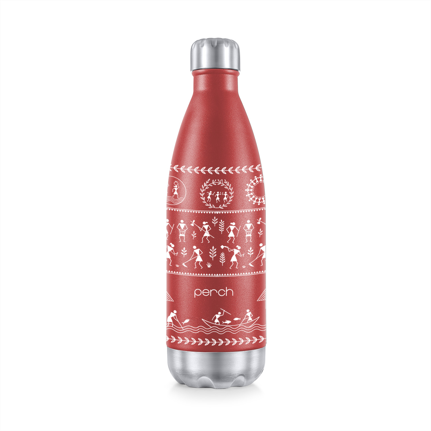 Retro 3D UV Printed 980ml Vacuum Insulated Stainless Steel Water Bottle, Sanskriti