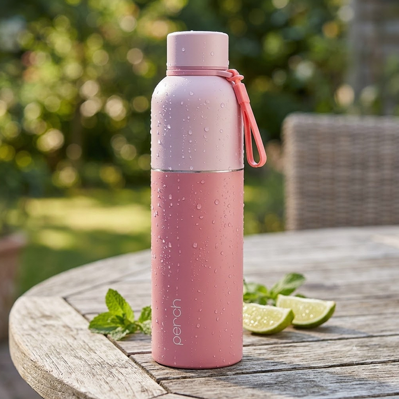 Zenith Insulated 1Ltr Water Bottle, Baby Pink