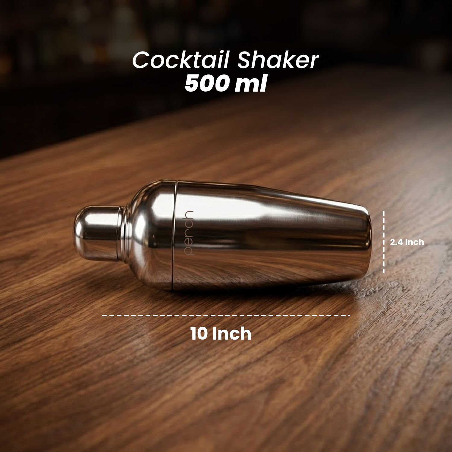 Cocktail Shaker for Cocktails & Mocktails – Stainless Steel Bar Shaker for Mixing Drinks – Silver