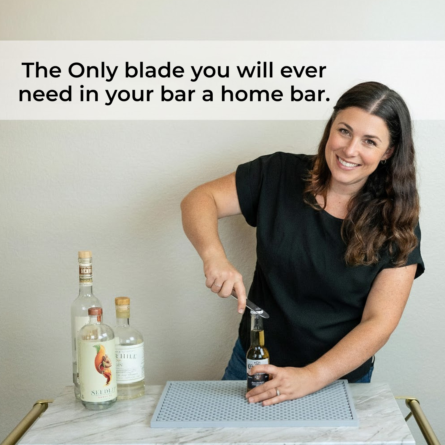 Bar Blade Opener for Bottle Opening – Stainless Steel Bar Tool for Cocktails & Beverages – Silver