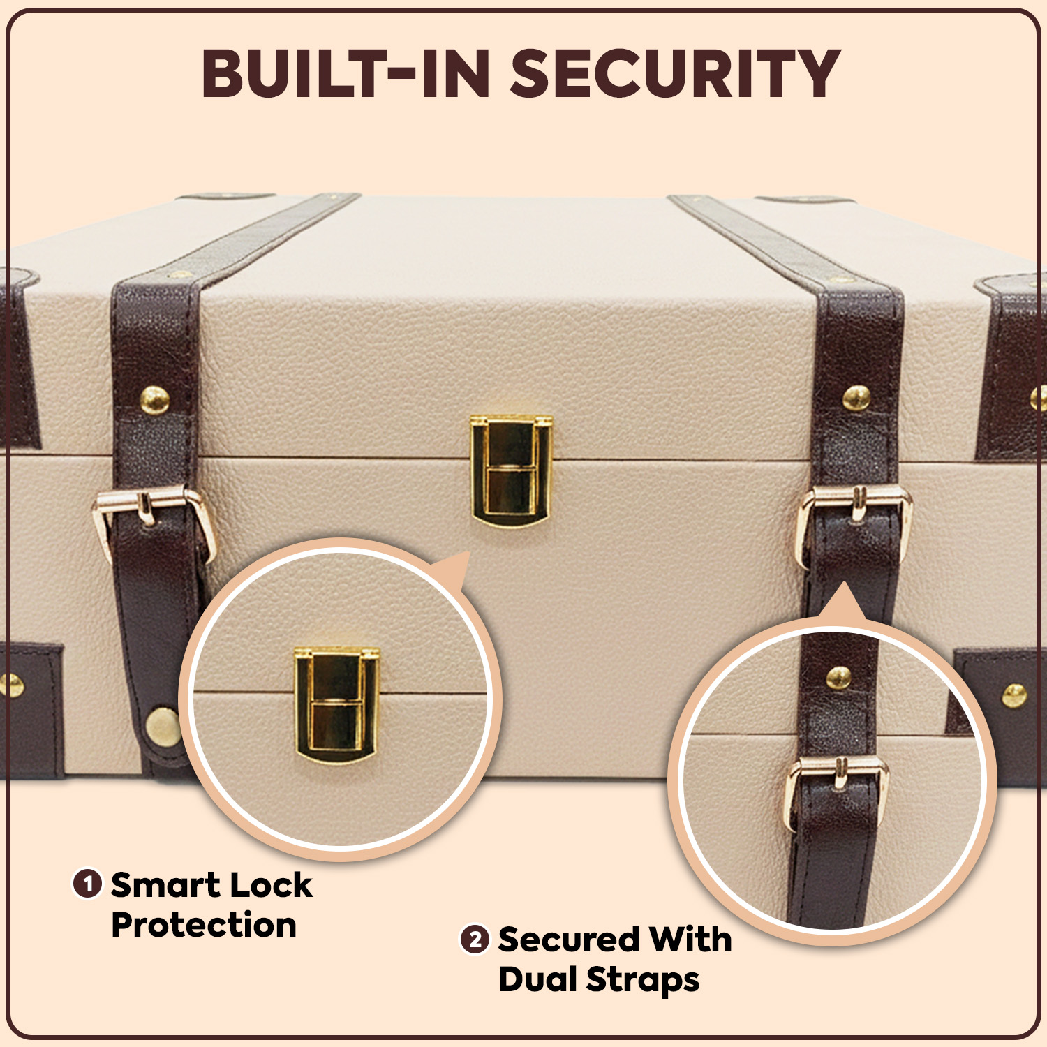 11-Piece Brown Leatherette Suitcase Bar Set with Cocktail Shaker & 4 Whisky Glasses – Rose Gold