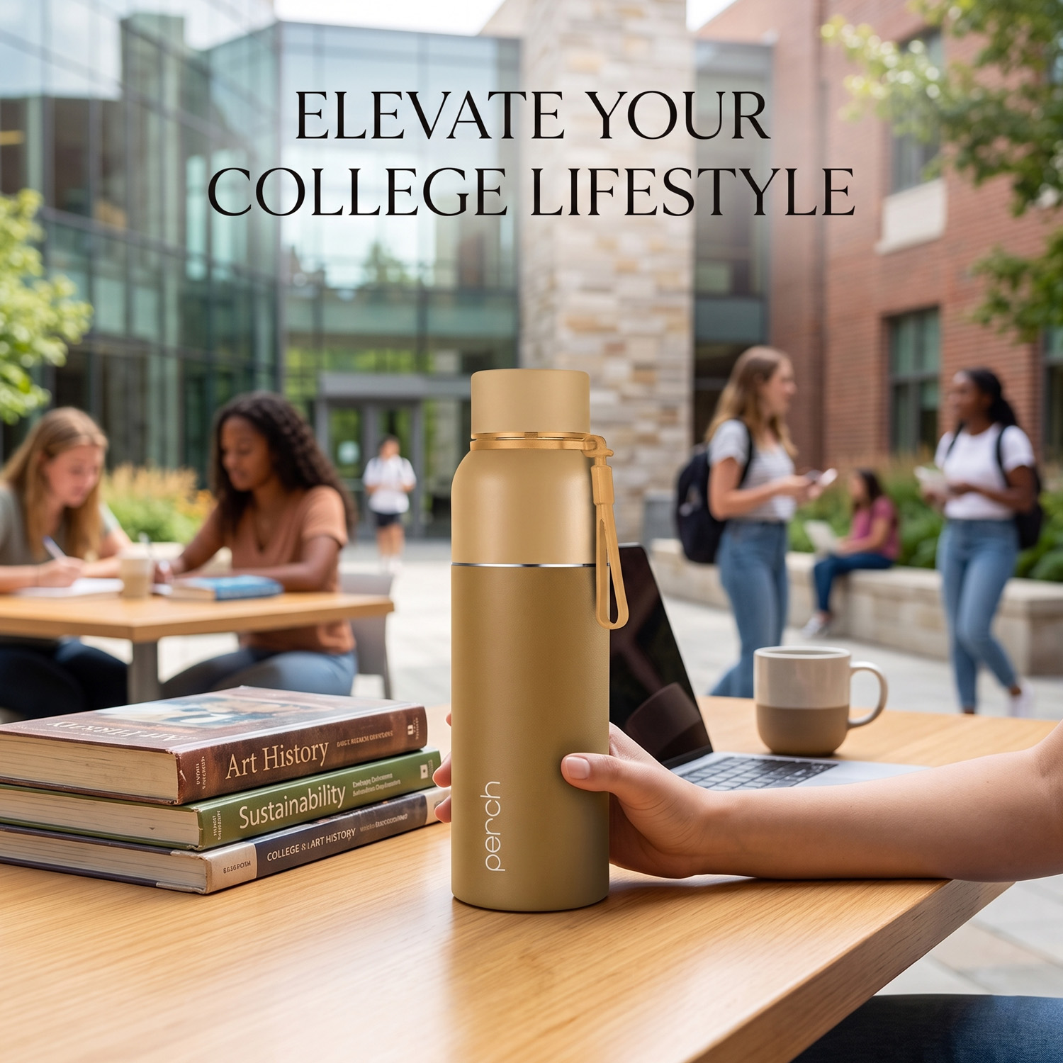 Zenith Insulated 720ml Water Bottle, Amber Brown