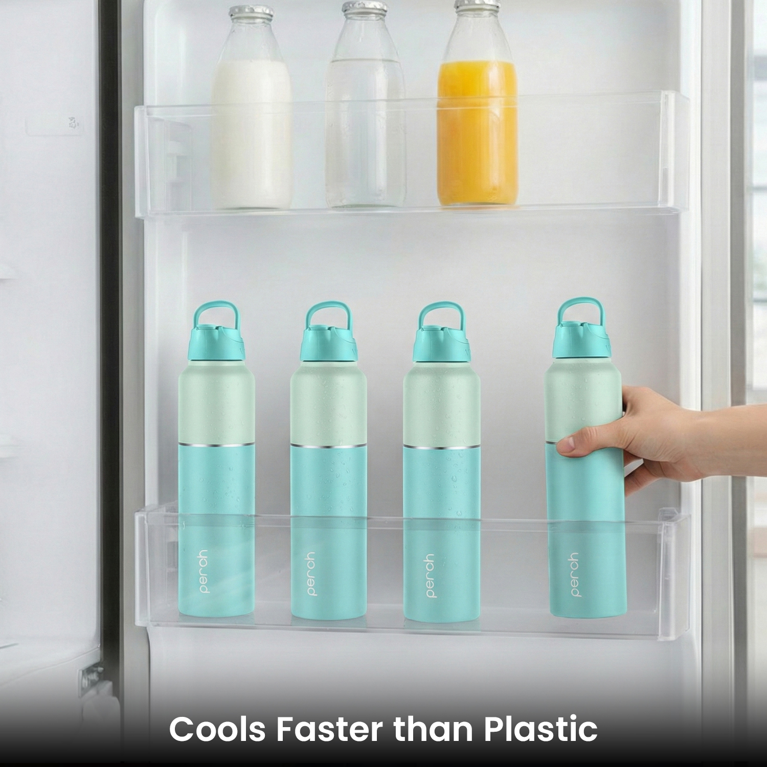 Magic 1Ltr Stainless Steel Water Bottle, Cyan