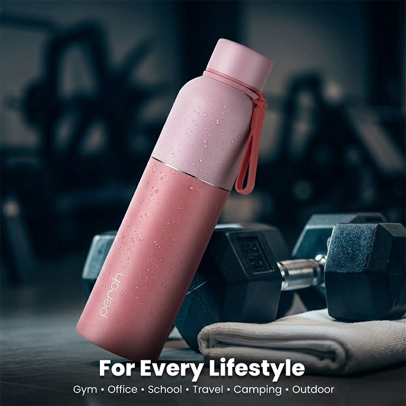 Zenith Insulated 1Ltr Water Bottle, Baby Pink