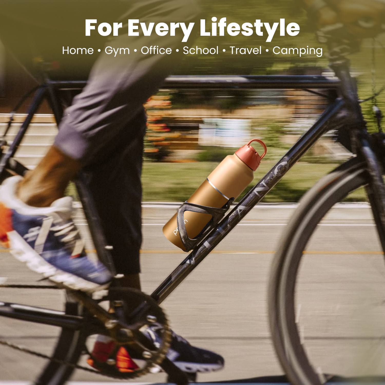 Magic 1Ltr Stainless Steel Water Bottle, Amber Brown