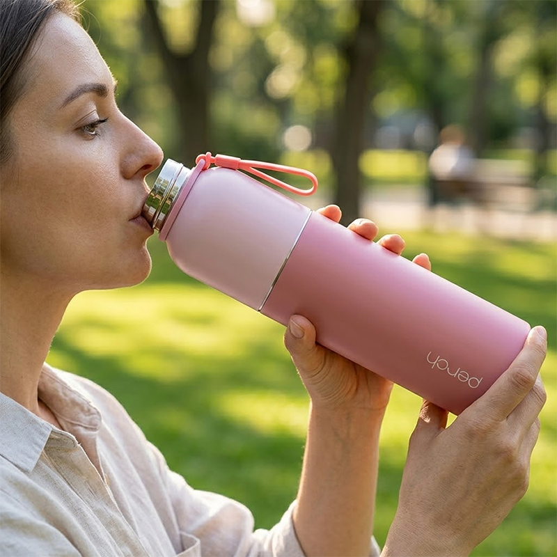 Zenith Insulated 1Ltr Water Bottle, Baby Pink