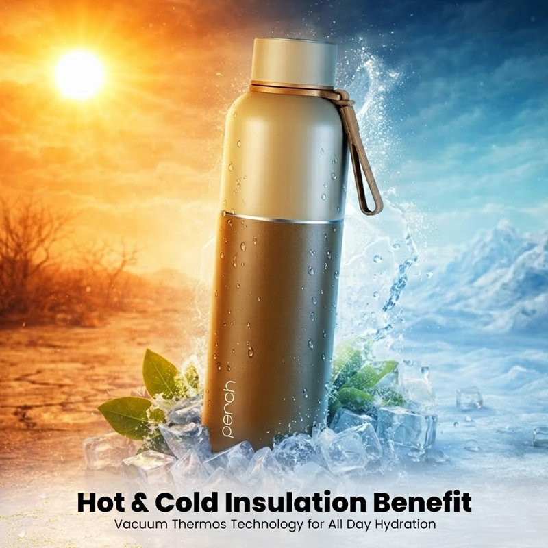 Zenith Insulated 1Ltr Water Bottle, Amber Brown