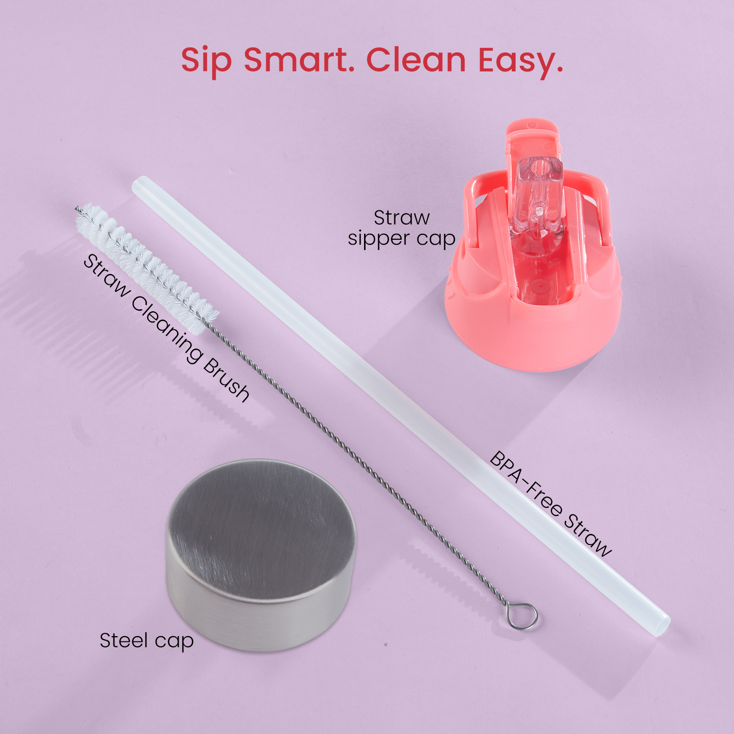 Magic 1Ltr Stainless Steel Water Bottle, Pink