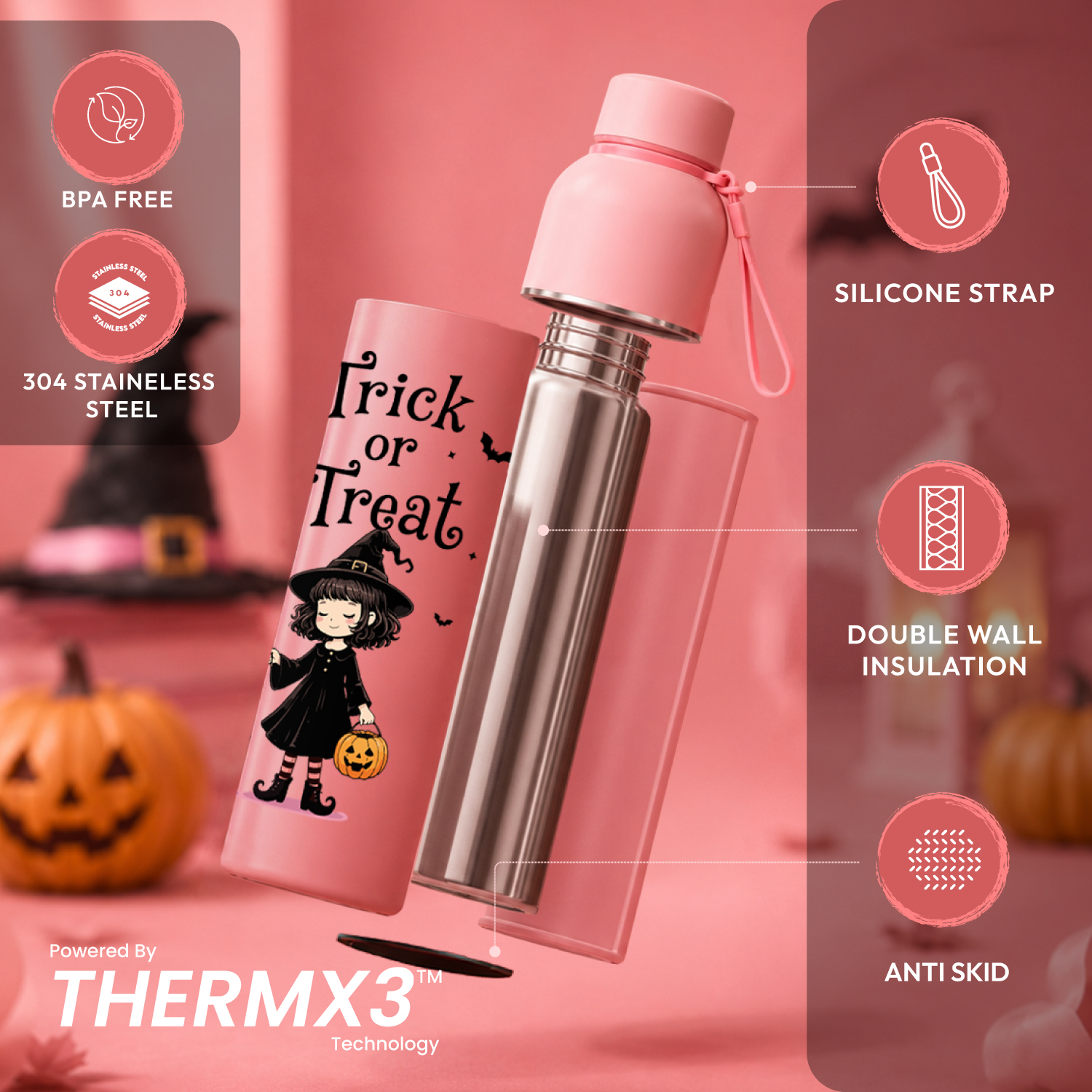 Zenith 1L Insulated Water Bottle – Trick or Treat Edition