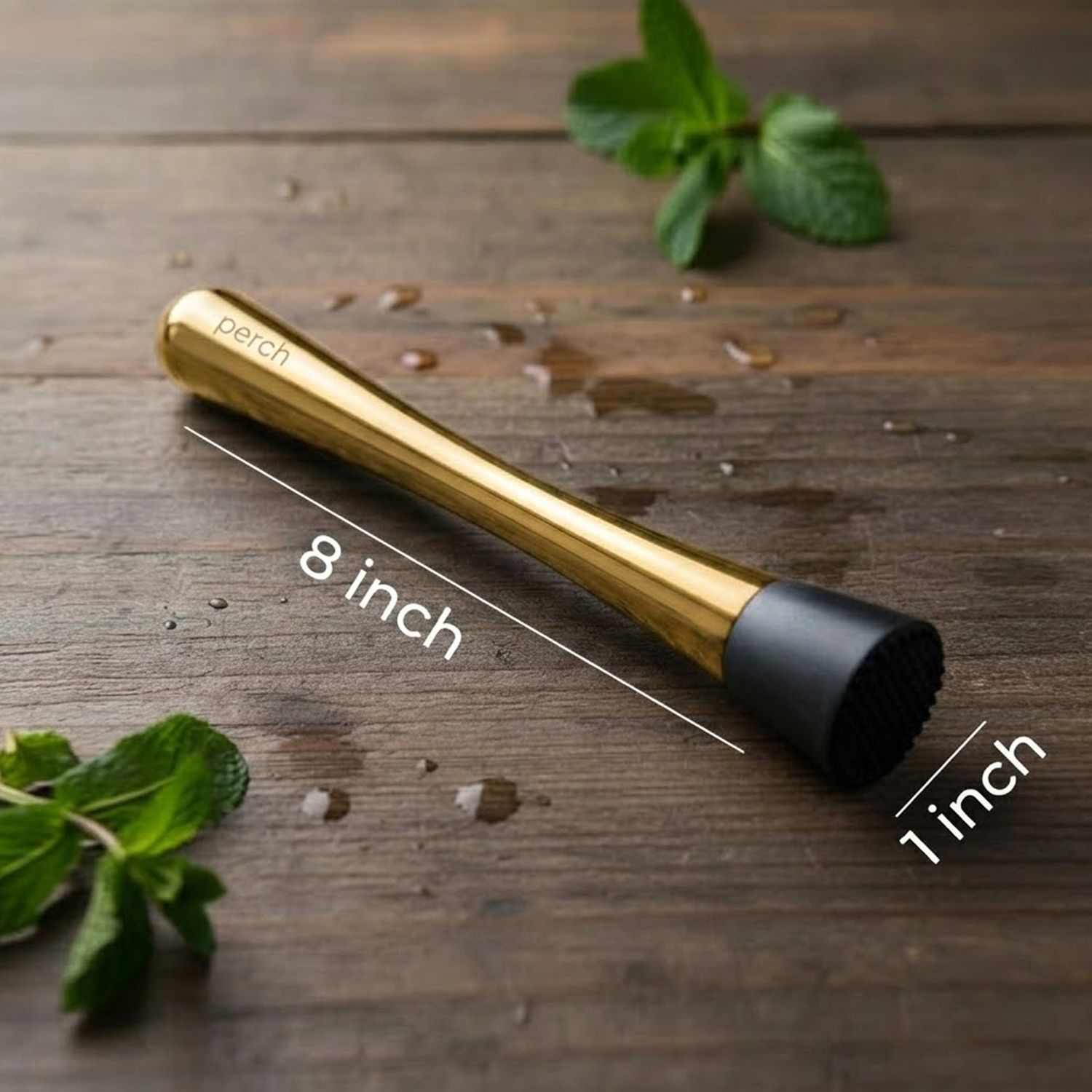 Muddler for Cocktails & Mocktails – Bar Tool for Crushing Fruits, Herbs & Ingredients – Gold