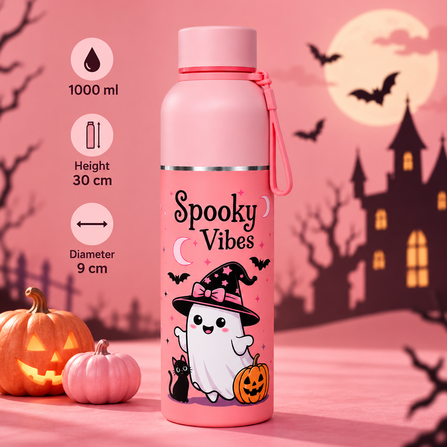 Zenith 1L Insulated Water Bottle – Spooky Vibes Edition