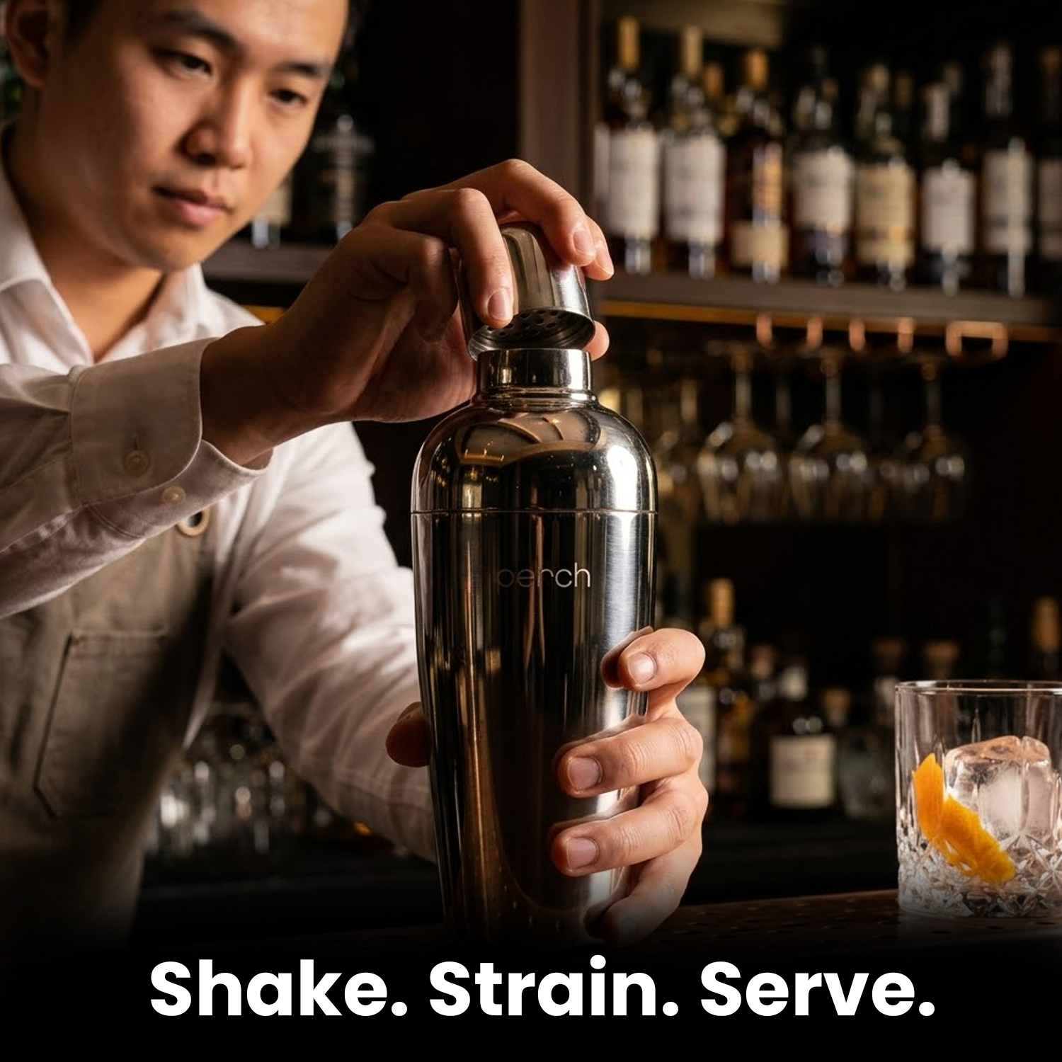 Cocktail Shaker for Cocktails & Mocktails – Stainless Steel Bar Shaker for Mixing Drinks – Silver