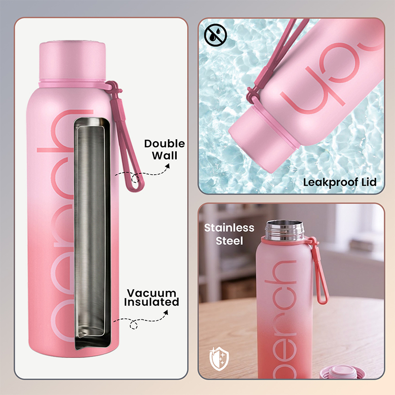 Zion Insulated 720ml Water Bottle, Cotton Candy