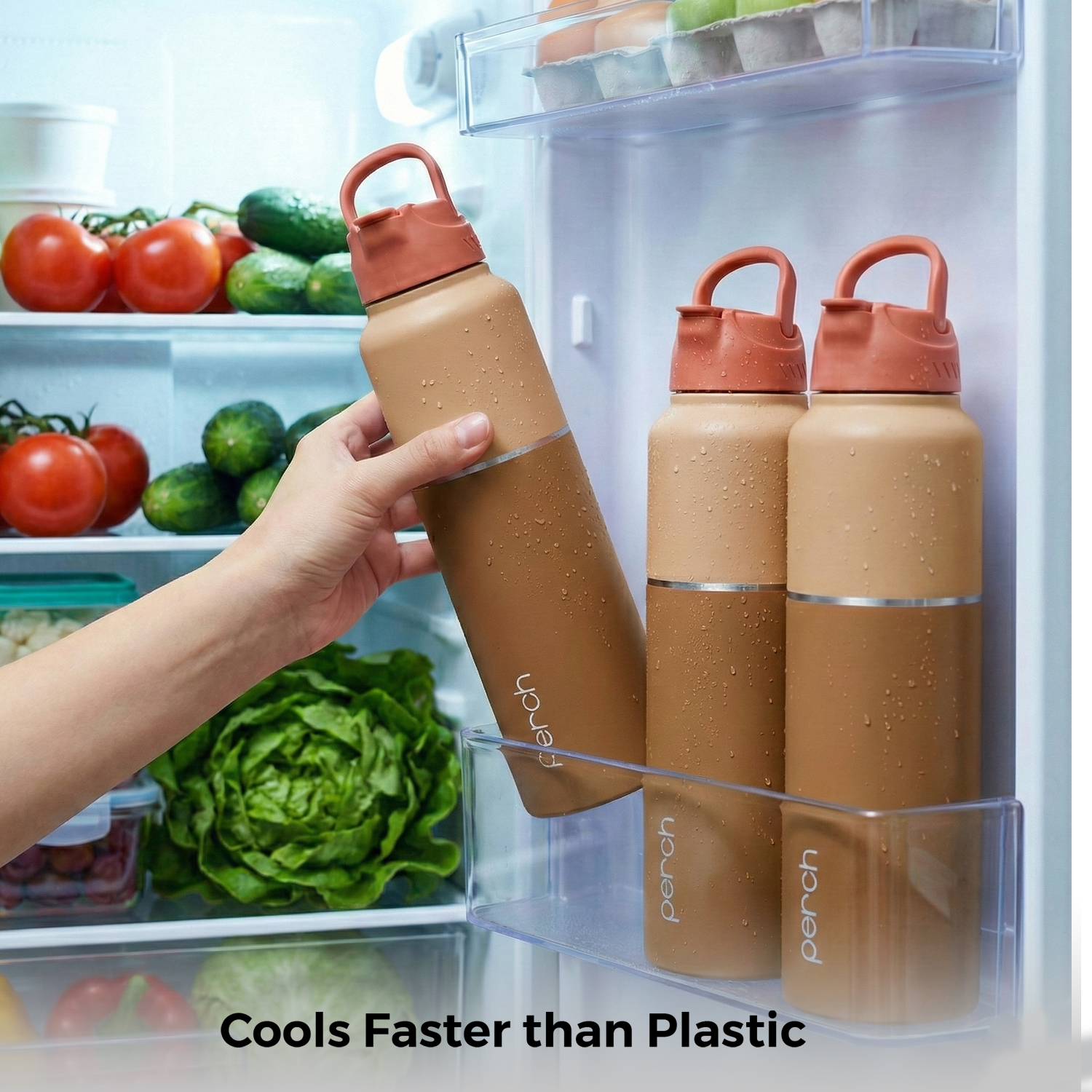 Magic 1Ltr Stainless Steel Water Bottle, Amber Brown