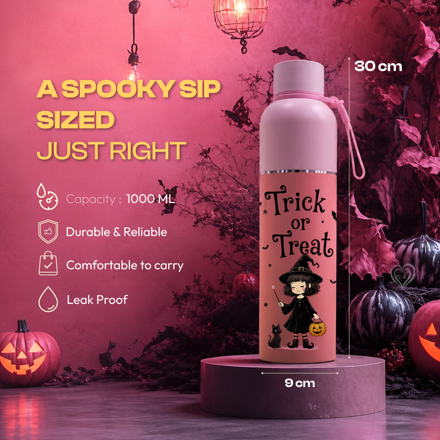 Zenith 1L Insulated Water Bottle – Trick or Treat Edition