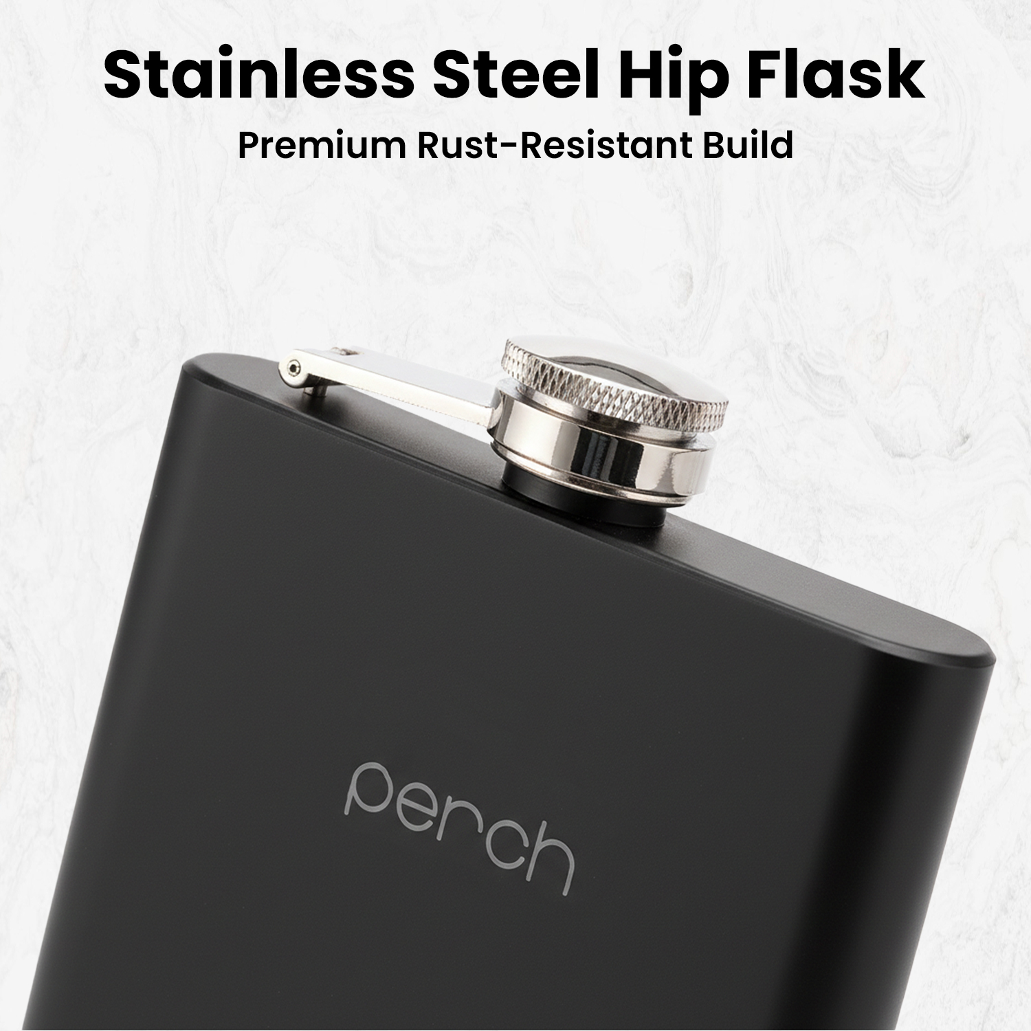 Hip Flask for Whiskey, Liquor & Beverages – Pocket Size Portable Flask for Travel & Gifting- Black
