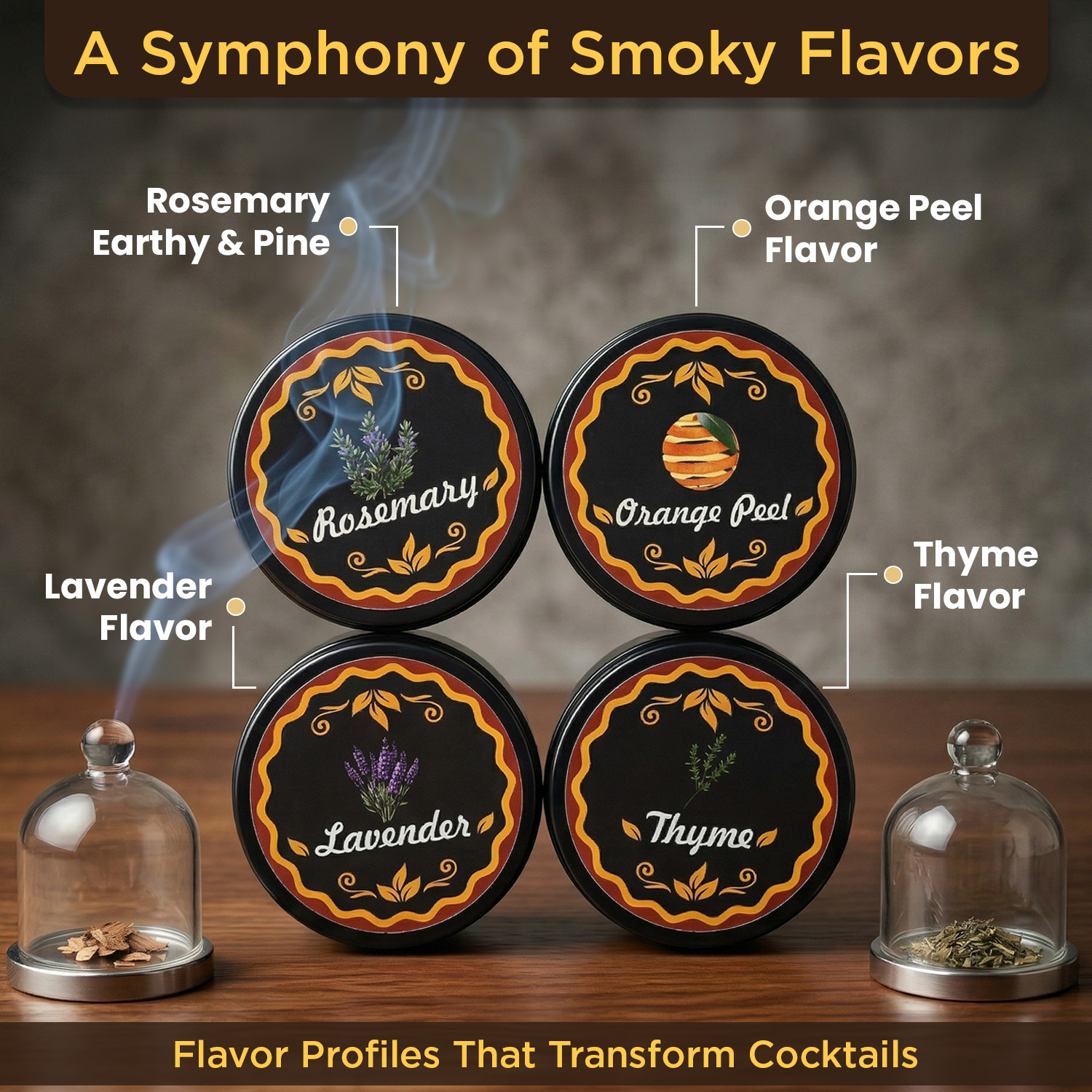 Cocktail Smoker Kit with Torch | Whiskey & Bourbon Smoke Infuser Set with 2 Glasses, 4 Natural Wood Chip Flavors & Whiskey Stones