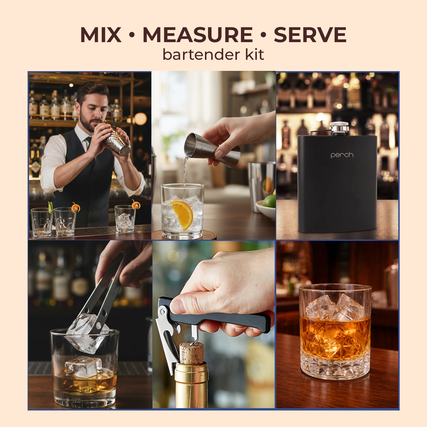 9-Piece Brown Leatherette Suitcase Bar Set with Cocktail Shaker & 3 Whisky Glasses – Silver