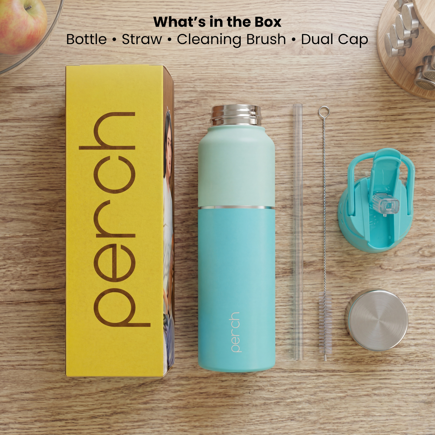 Magic 1Ltr Stainless Steel Water Bottle, Cyan