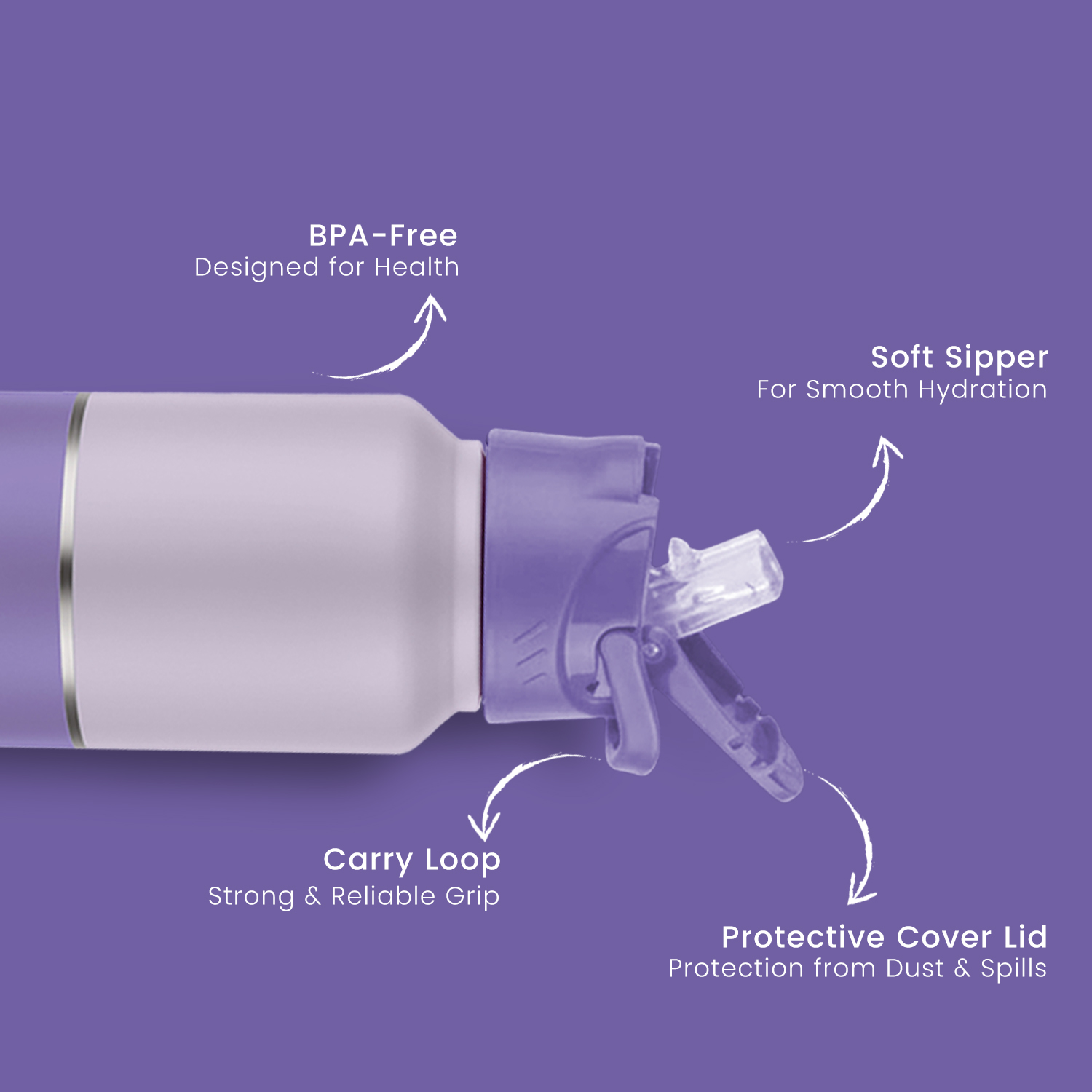 Magic 1Ltr Stainless Steel Water Bottle, Purple