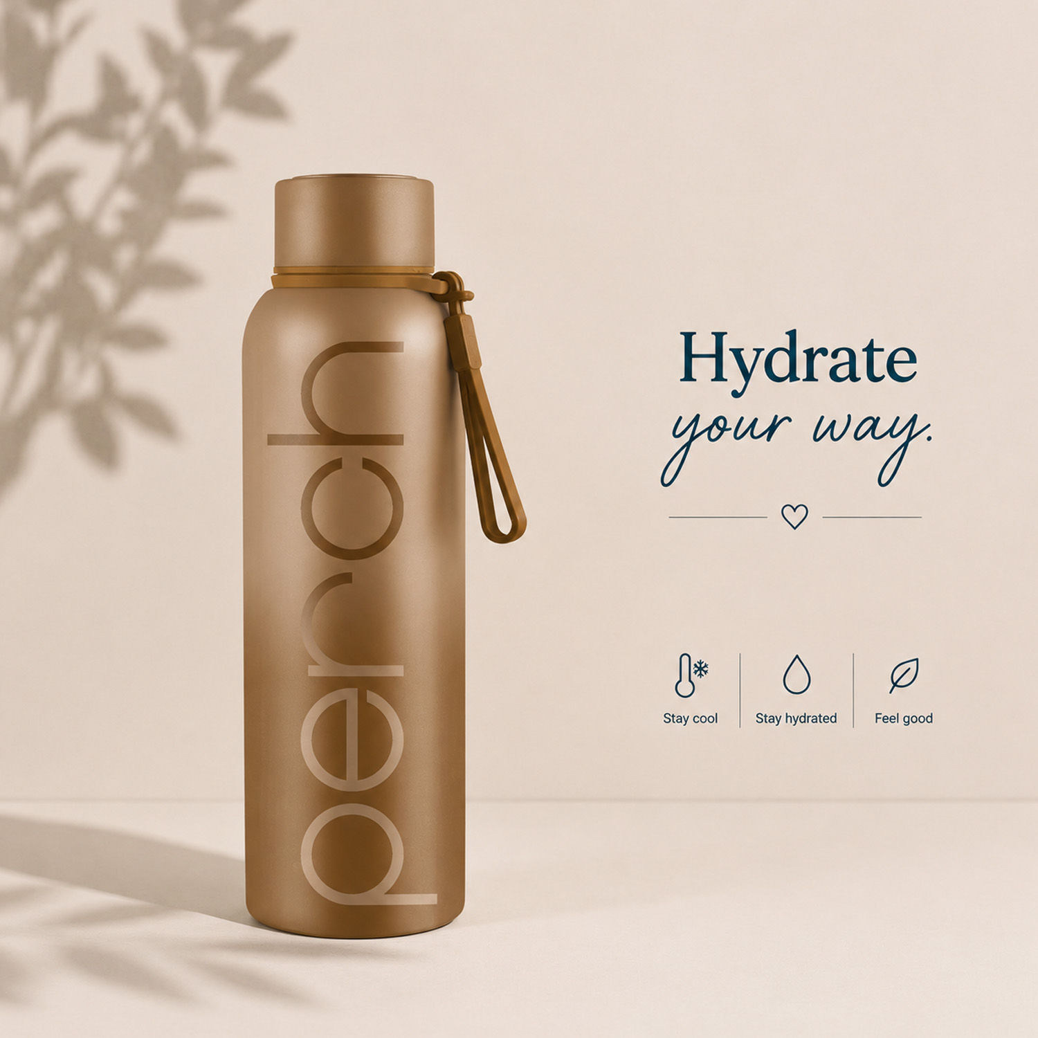 Zion Insulated 720ml Water Bottle, Beach Brown