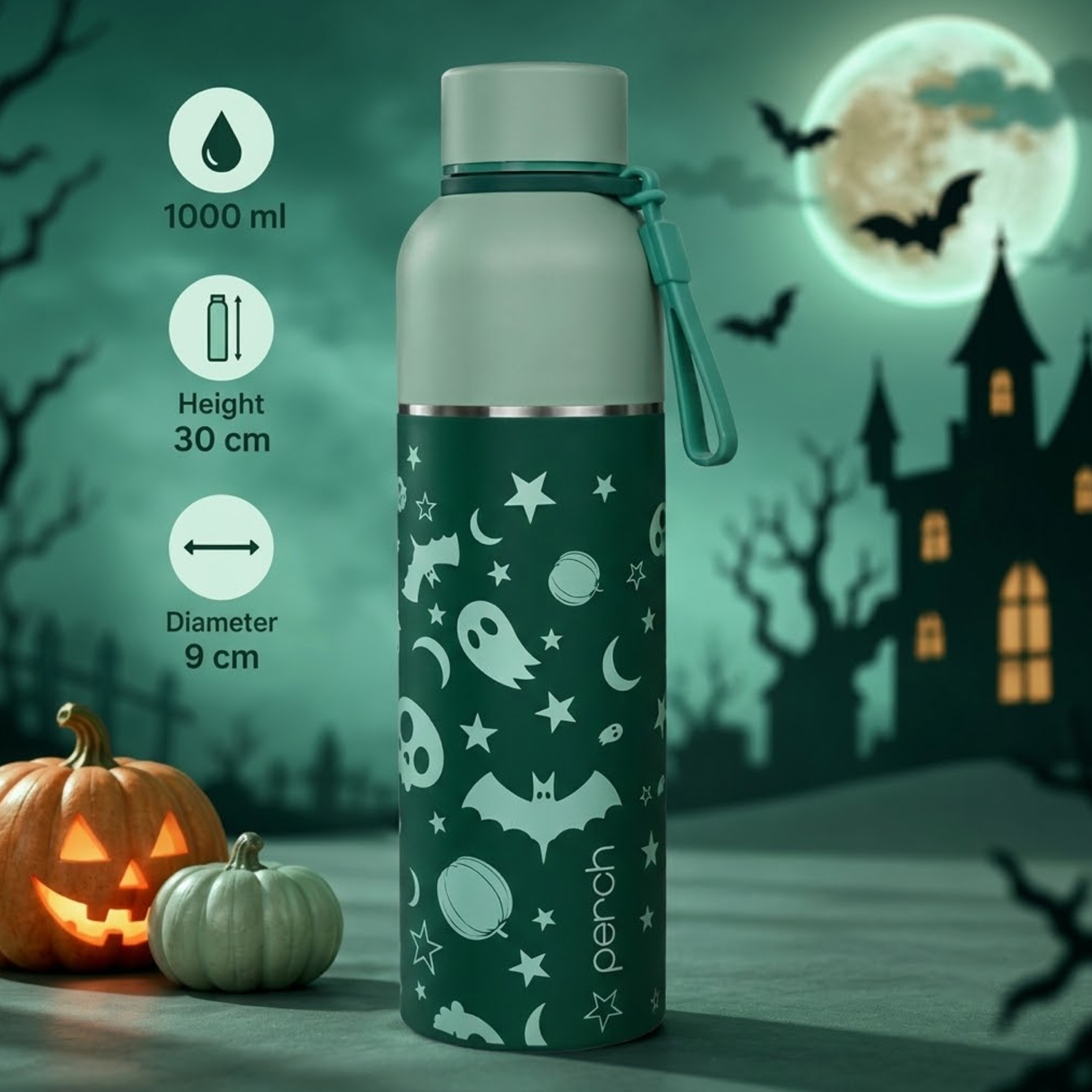 Zenith 1L Insulated Water Bottle – Starry Moon Edition