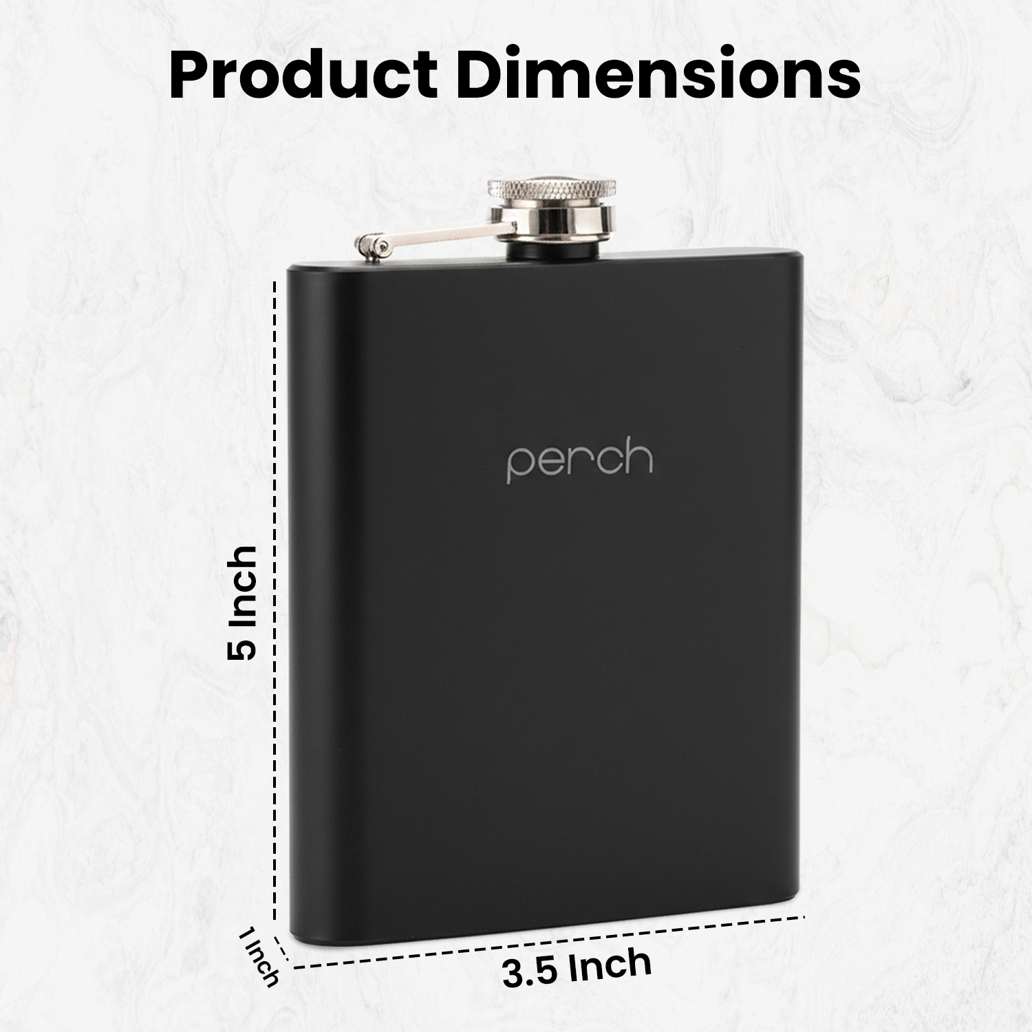 Hip Flask for Whiskey, Liquor & Beverages – Pocket Size Portable Flask for Travel & Gifting- Black