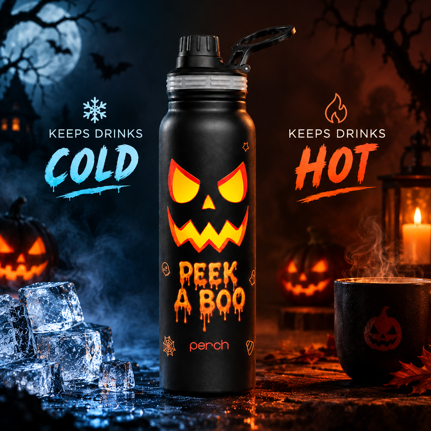 Halloween 740ml Insulated Water Bottle Peek A Boo