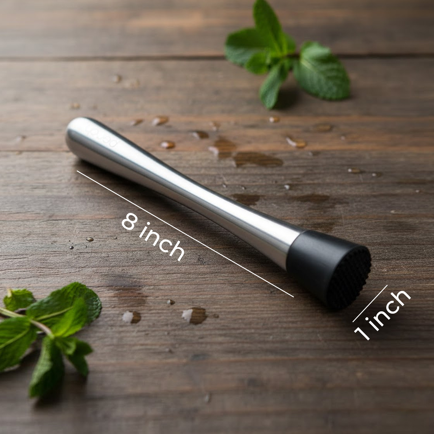 Muddler for Cocktails & Mocktails – Bar Tool for Crushing Fruits, Herbs & Ingredients – Silver