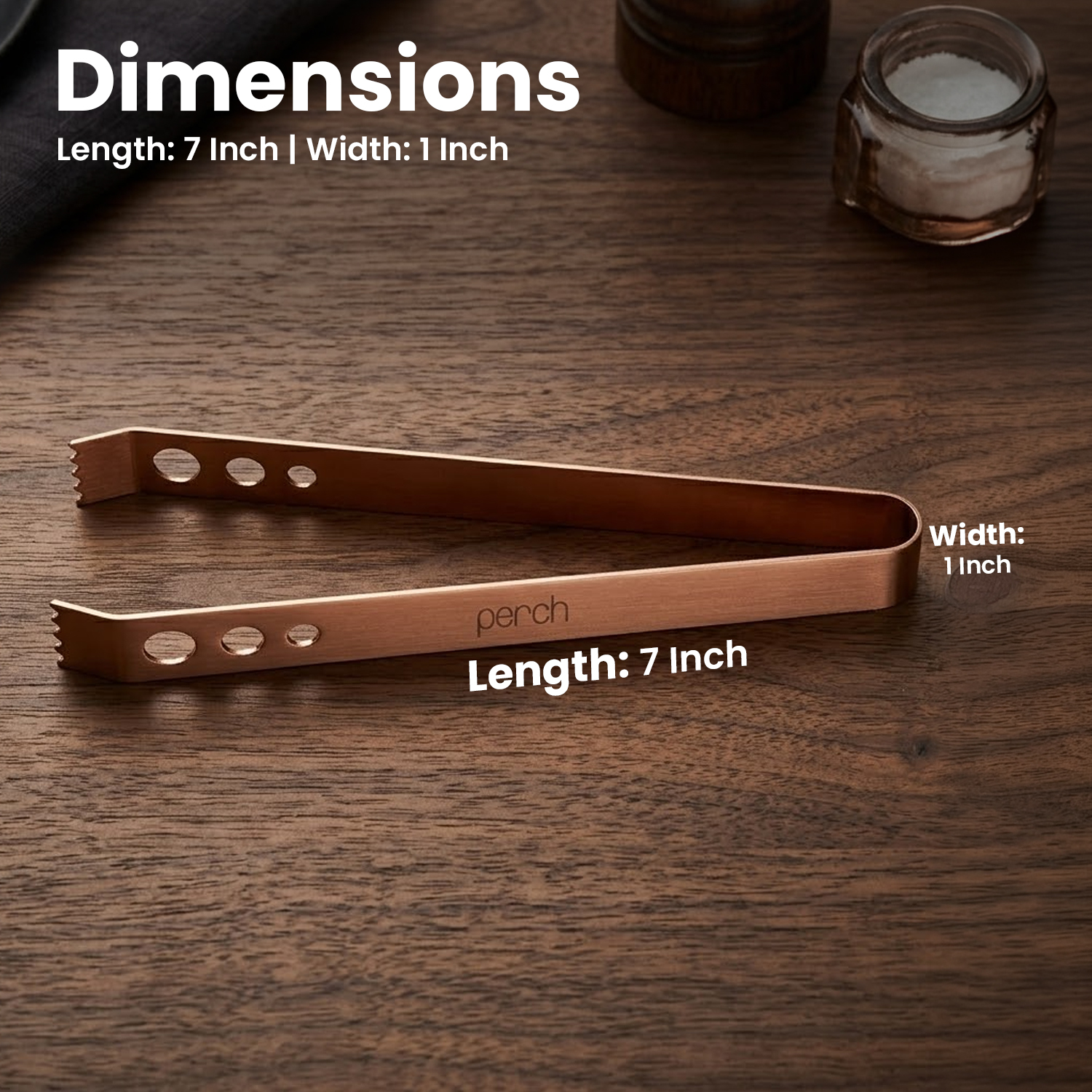 Ice Tong for Ice Cubes, Cocktails & Bar Use – Stainless Steel Ice Serving Tongs – Rose Gold