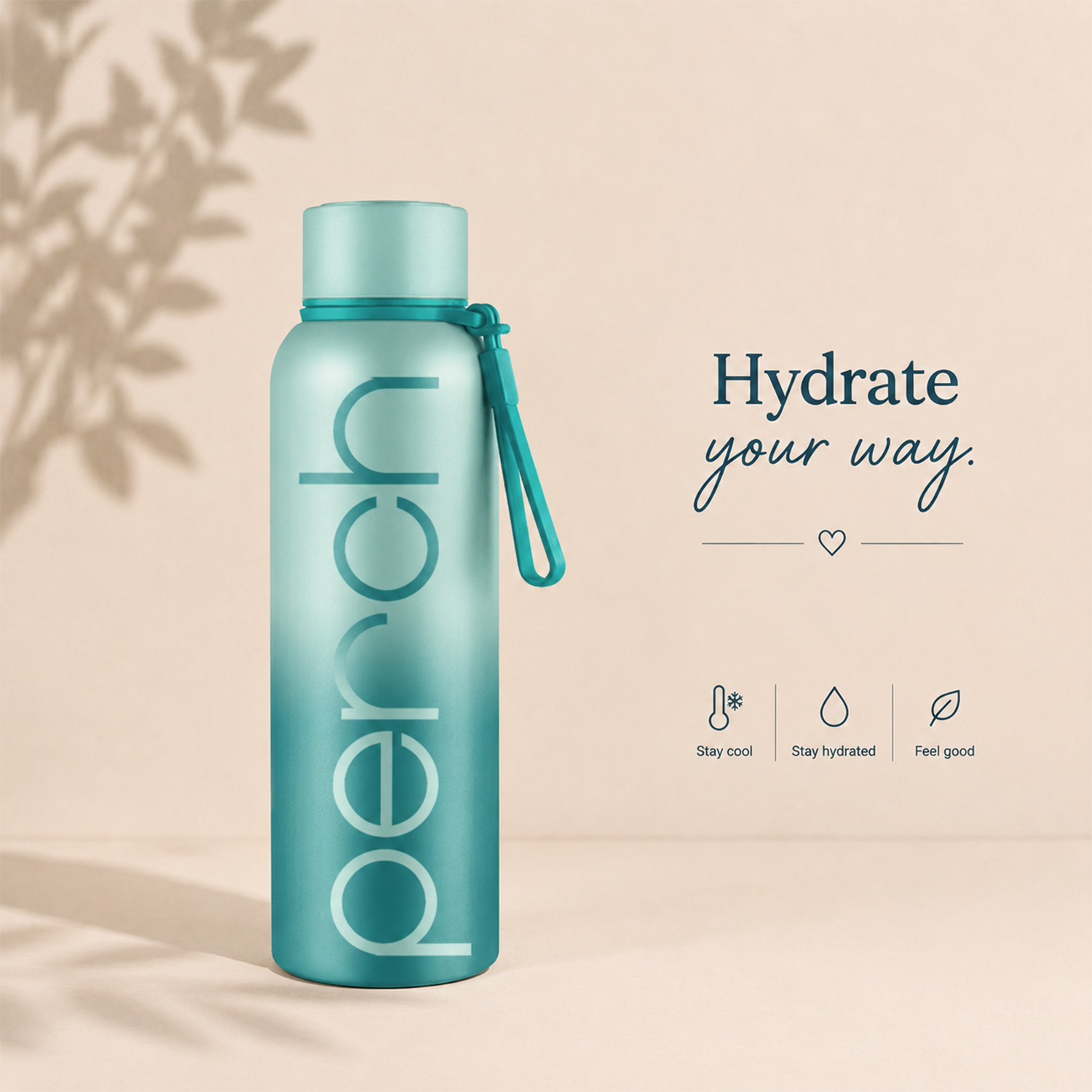 Zion Insulated 720ml Water Bottle, Cyan