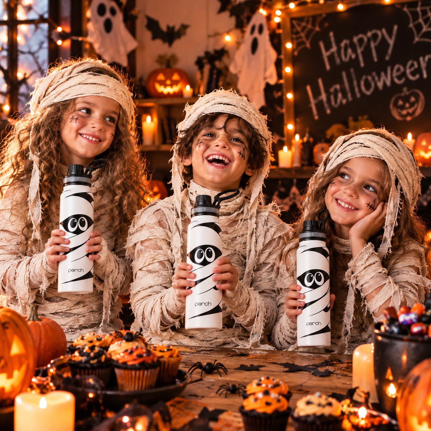 Halloween 740ml Insulated Water Bottle Mummy Print