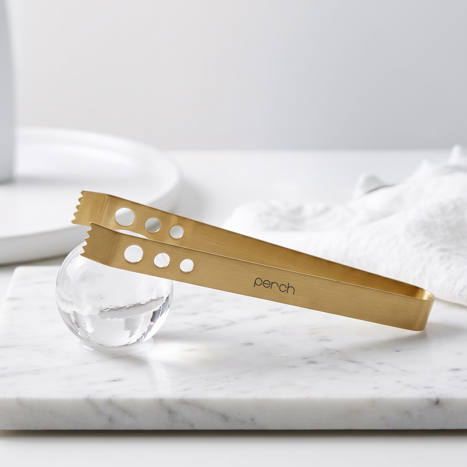 Ice Tong for Ice Cubes, Cocktails & Bar Use – Stainless Steel Ice Serving Tongs – Gold