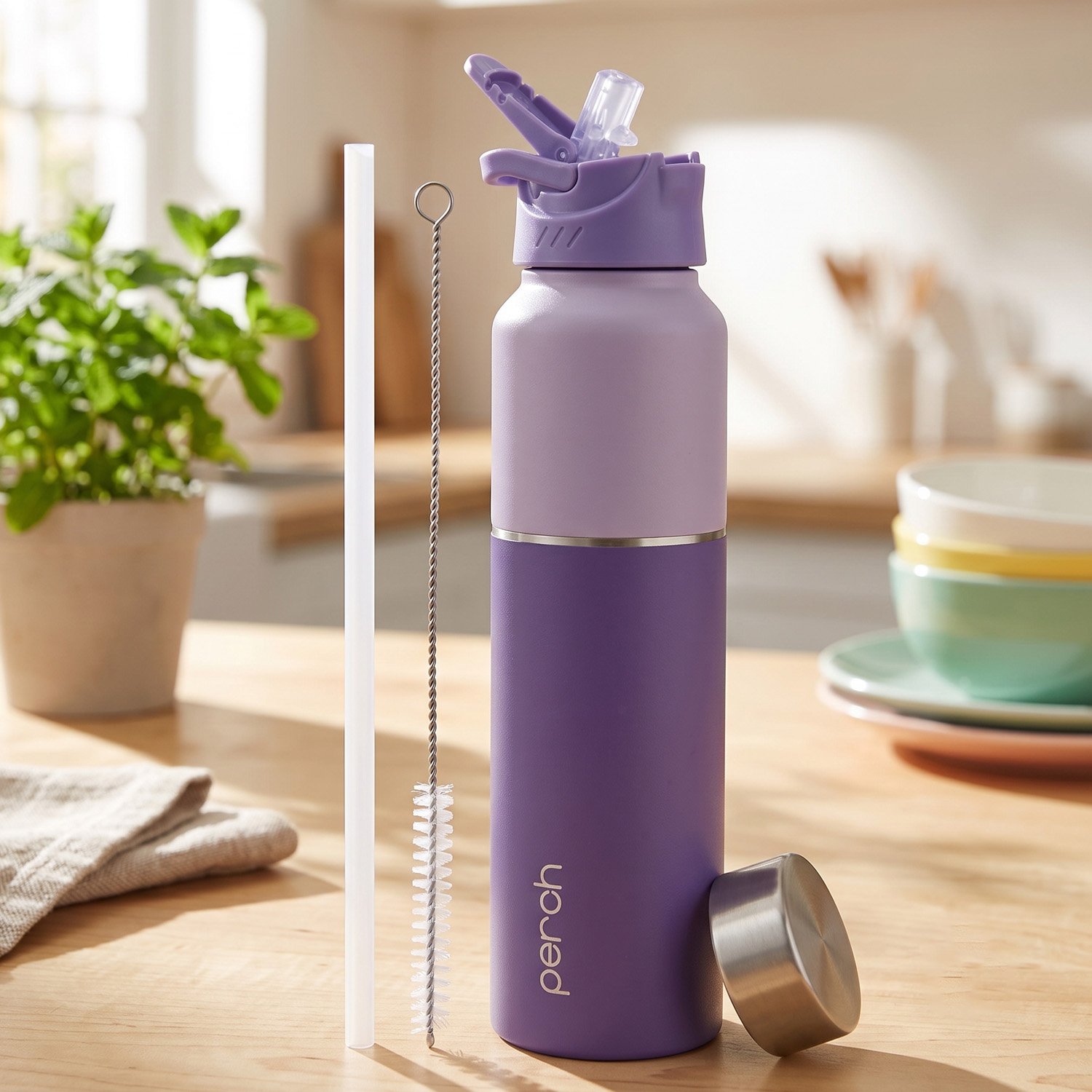 Magic 1Ltr Stainless Steel Water Bottle, Purple