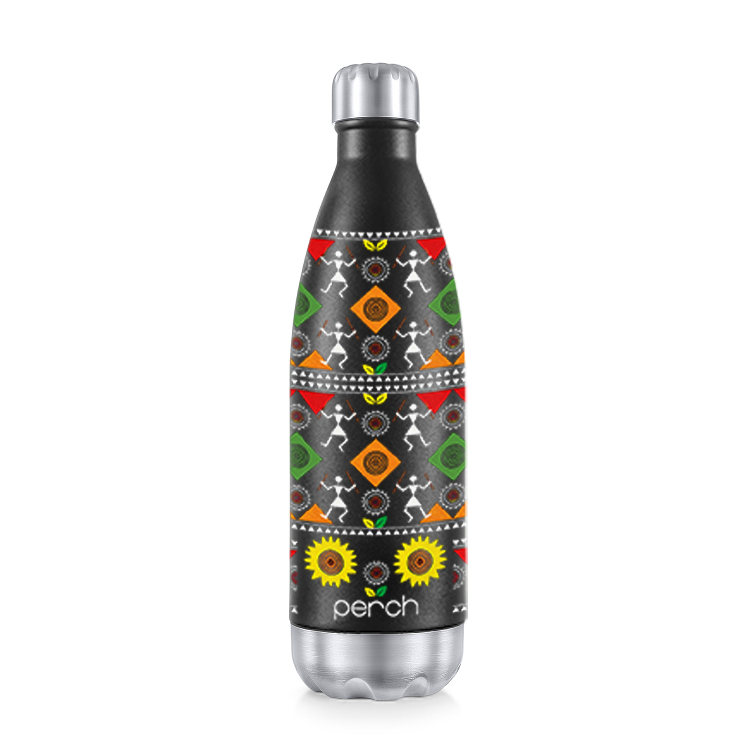 Retro 3D UV Printed 980ml Vacuum Insulated Stainless Steel Water Bottle, Mandala