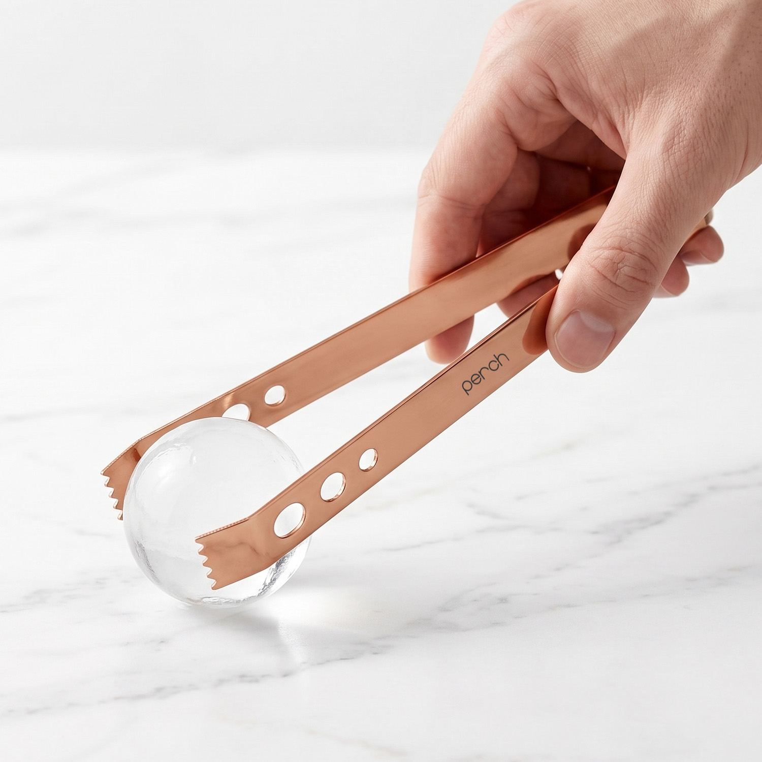 Ice Tong for Ice Cubes, Cocktails & Bar Use – Stainless Steel Ice Serving Tongs – Rose Gold