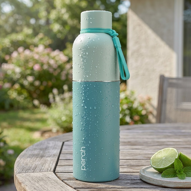 Zenith Insulated 1Ltr Water Bottle, Cyan