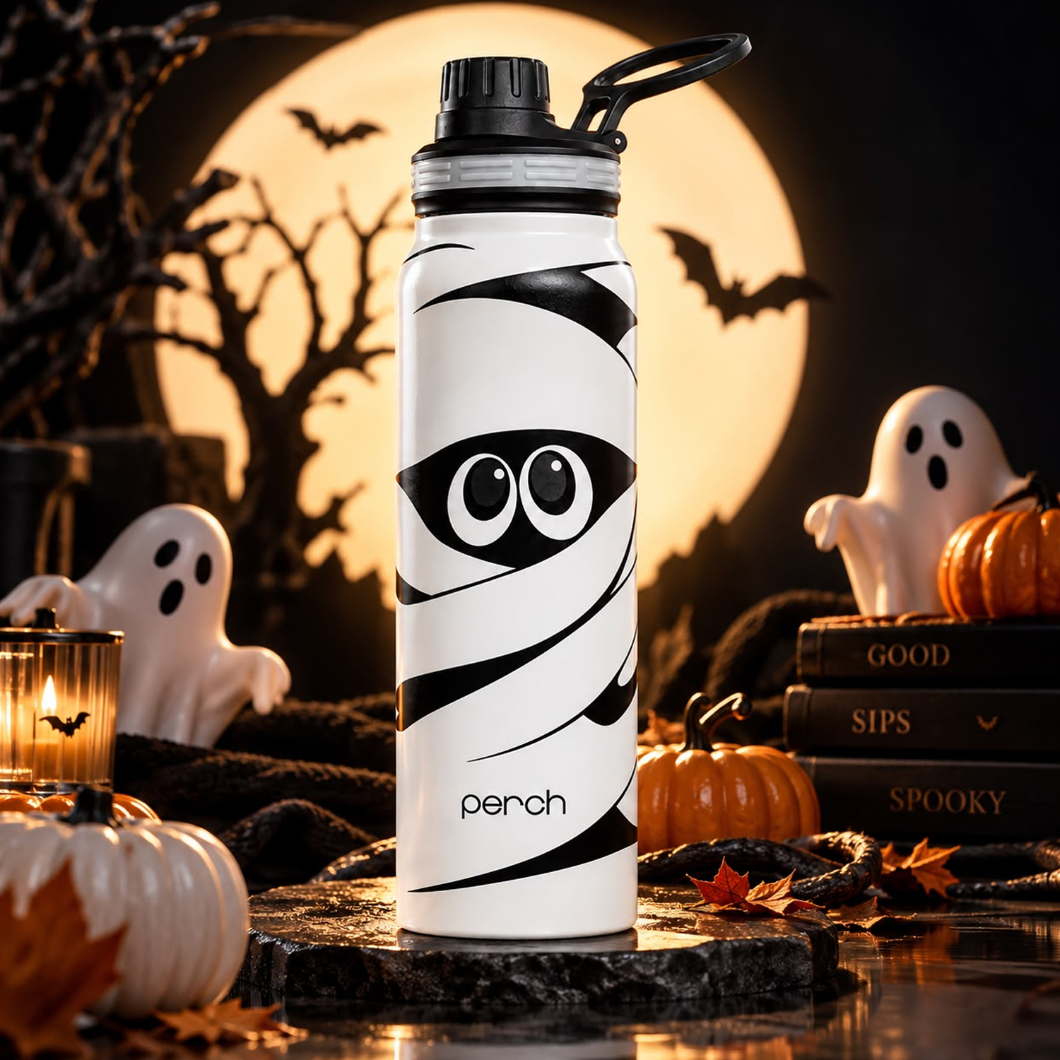 Halloween 740ml Insulated Water Bottle Mummy Print